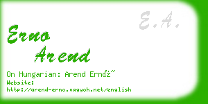erno arend business card
